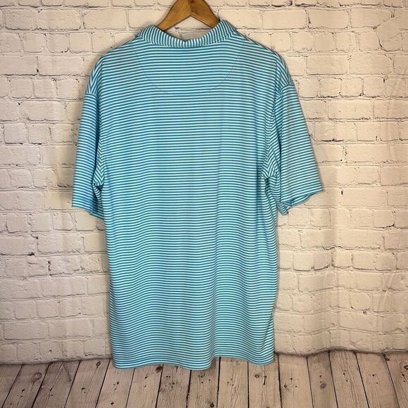 Johnnie O Prep-FormanceStriped Golf Polo Shirt Blue White Size XL Short Sleeve - Picture 4 of 8